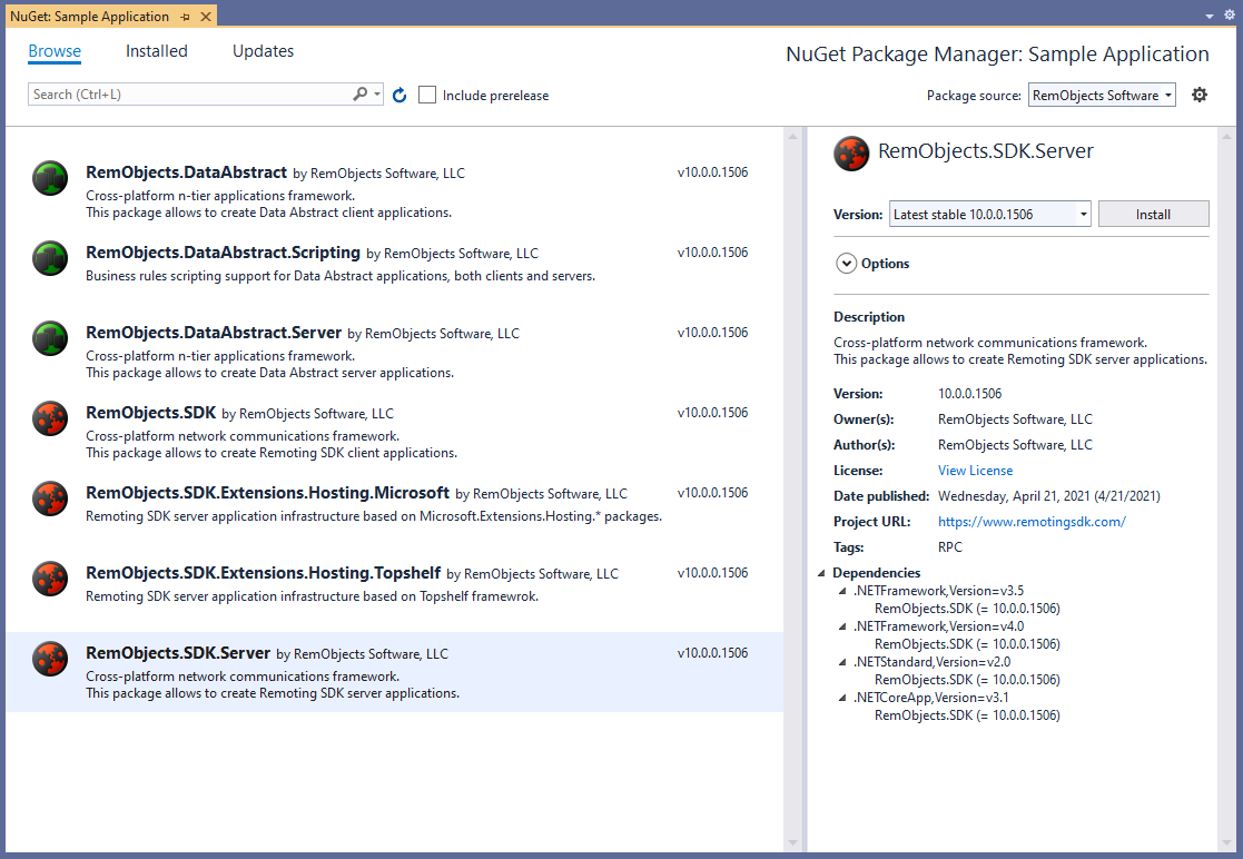 NuGet Package Manager